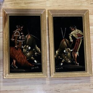 Vintage Bullfighter Velvet Paintings